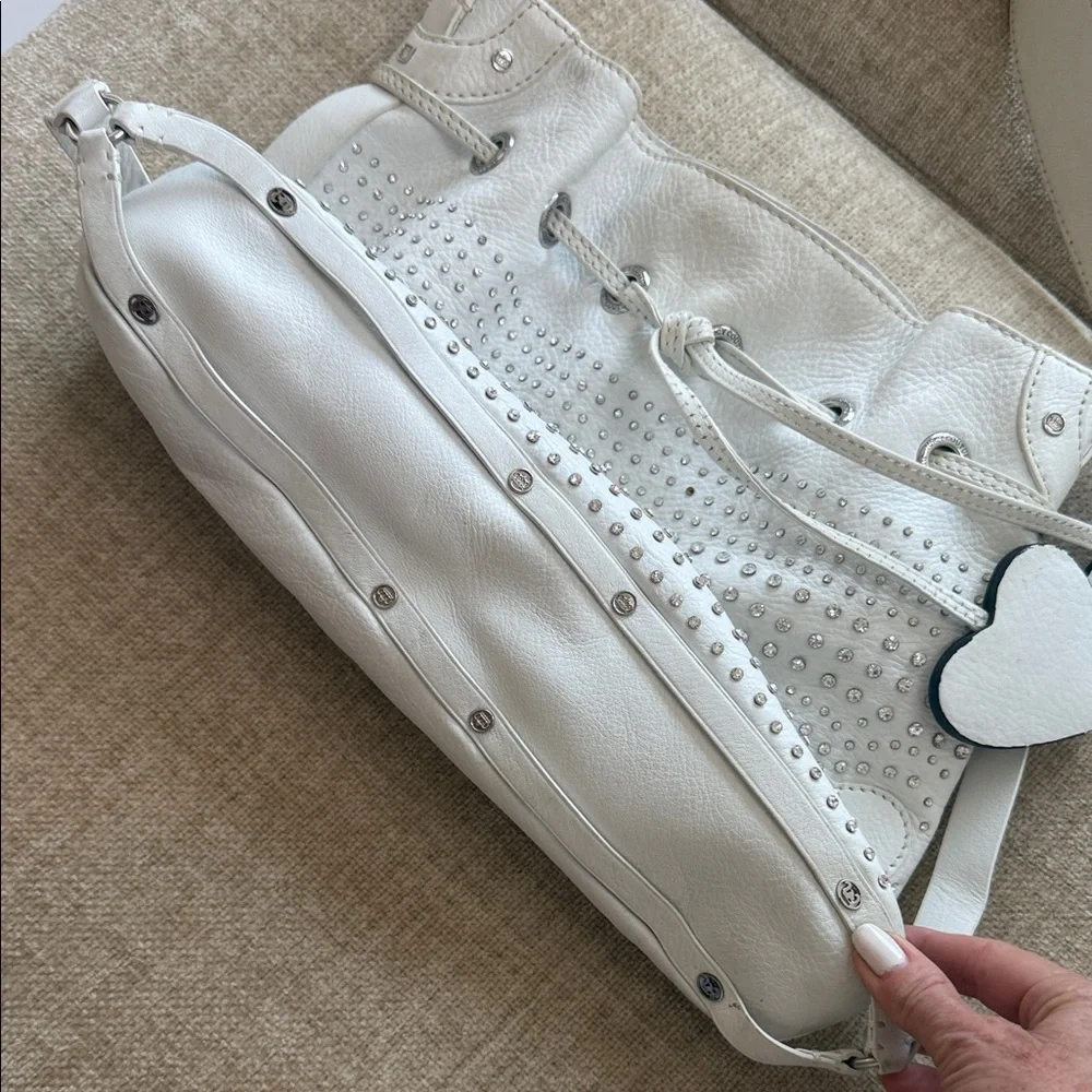 Vintage Juicy Couture White Leather & Rhinestone Studded Women's Bag
